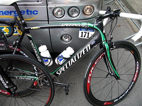 Tom Boonen's bike is appropriatetly coloured.