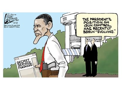 Obama cartoon Obama gun control security