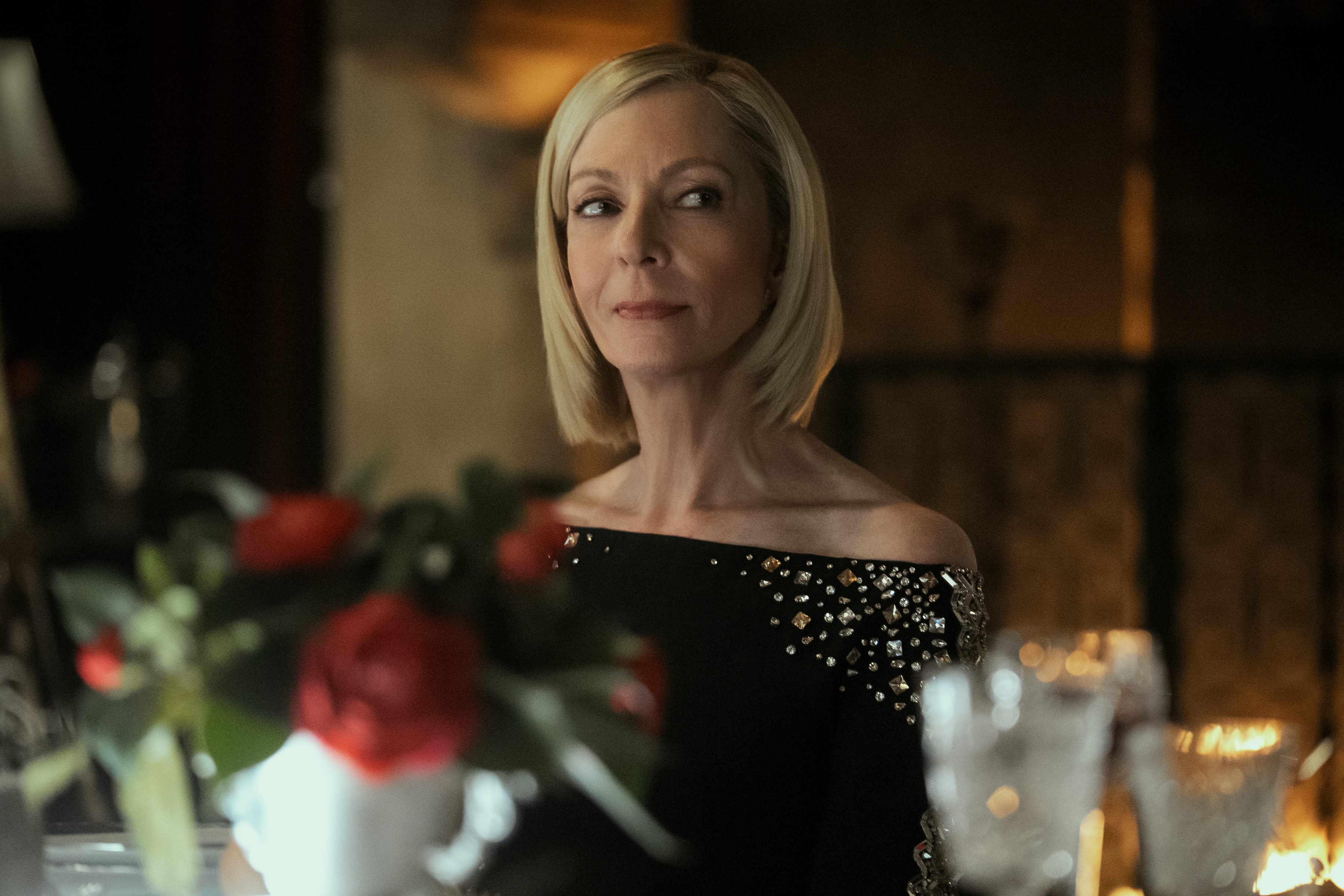 allison janney as president grace penn dressed formally at a dinner event in the diplomat season 3