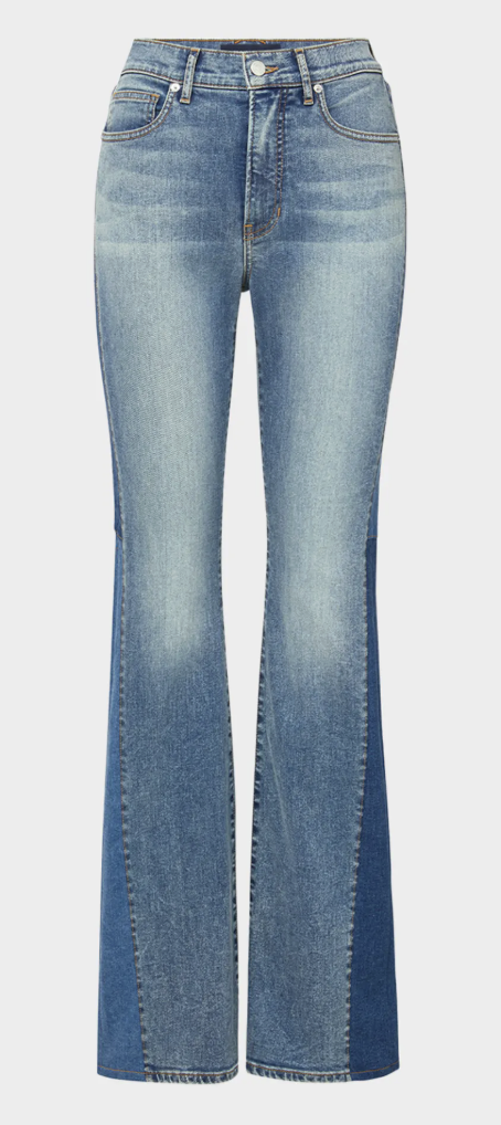Veronica Beard, Beverly High-Rise Skinny Flare Patchwork Jeans