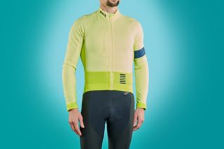 Male cyclist wearing the Rapha Pro Team Winter Cycling Jacket