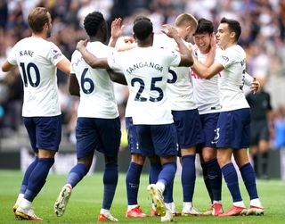 Tottenham celebrate Son Heung-min's goal