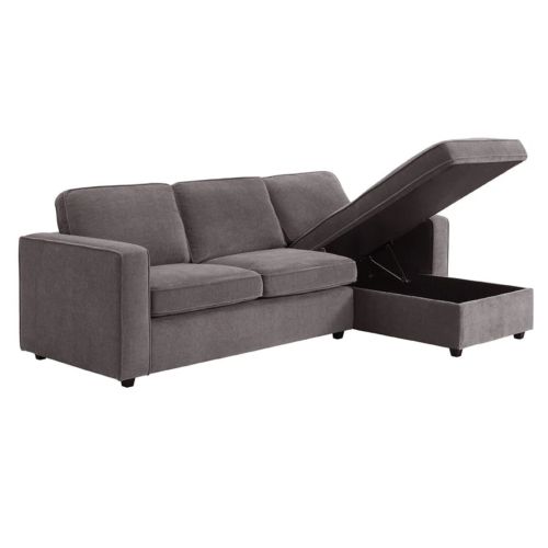 Soho Grey Storage Chaise Sofa