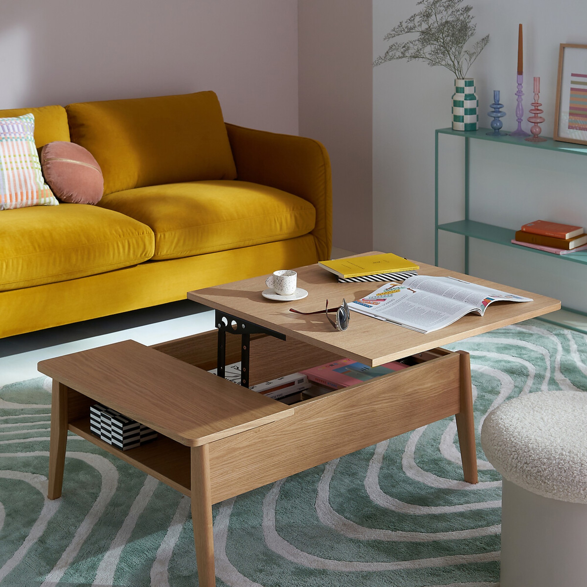 La Redoute Suzon Lift-Top Oak Veneer Coffee Table