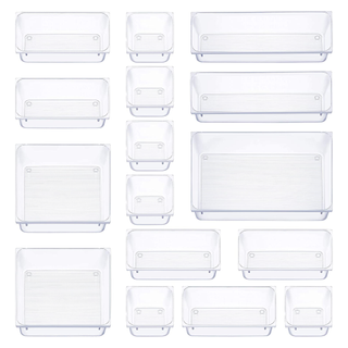 37 pieces of clear desk organizers