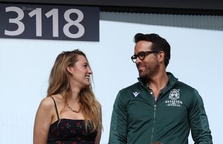 Ryan Reynolds and Blake Lively at a Wrexham AFC soccer game