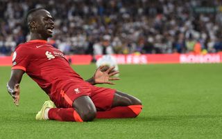 Liverpool forward Sadio Mane celebrating