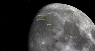 Starry Night graphic showing the location of the Golden Handle on the lunar surface 