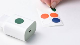 Ikea's charger and its colored stickers