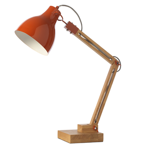 oak effect task lamp