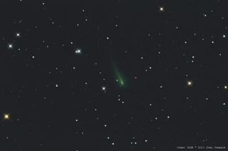 John Chumack sent SPACE.com this photo of comet ISON taken on the morning of Oct. 9 from his dark-sky site at John Bryan State Park in Yellow Springs, Ohio. “I’m excited to see what comet ISON will do in the next 60 days,” he wrote SPACE.com in an email. He used a QHY8 cooled single shot color CCD camera and his homemade 16" Diameter F4.5 Newt. Telescope to take the image.