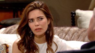 Amelia Heinle as Victoria concerned in The Young and the Restless