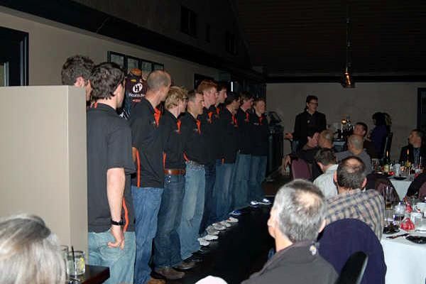 The team on stage.