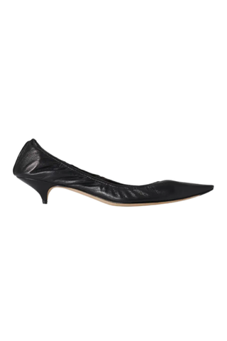 The Row Liisa Leather Kitten-Heel Pumps