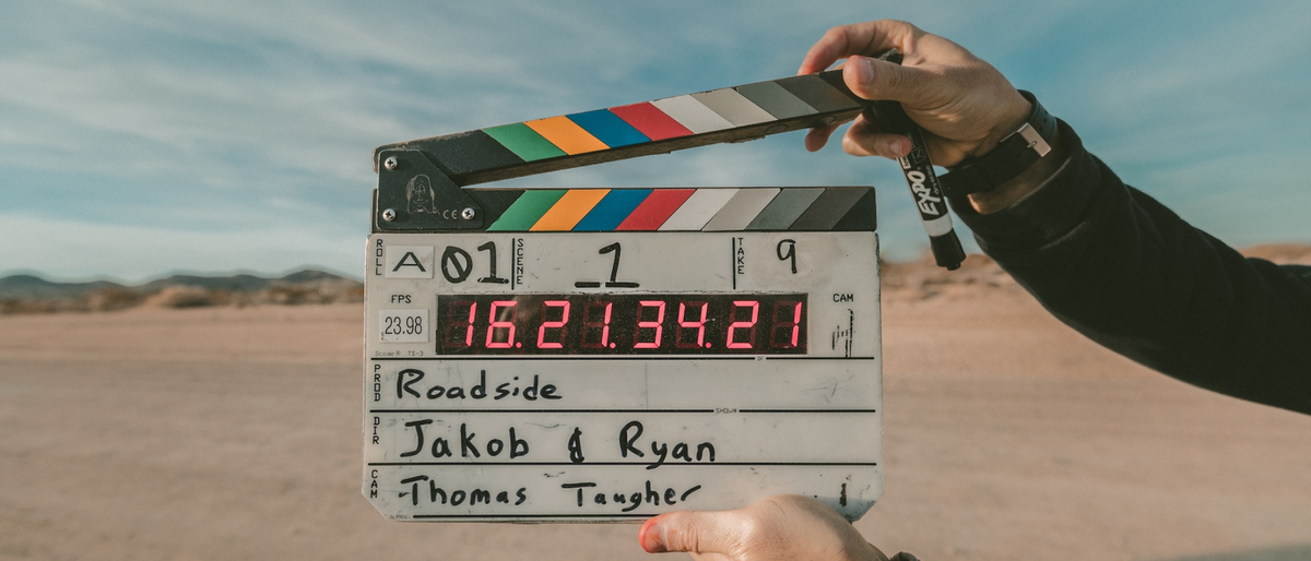 Clapperboard for a film