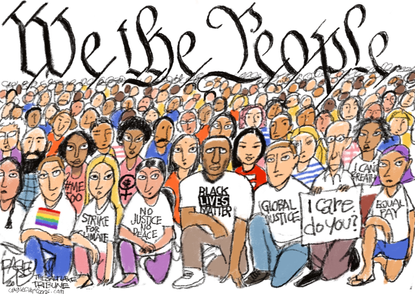 Editorial Cartoon U.S. George Floyd protests diversity we the people