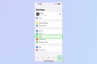A screenshot showing how to change wallpaper on WhatsApp