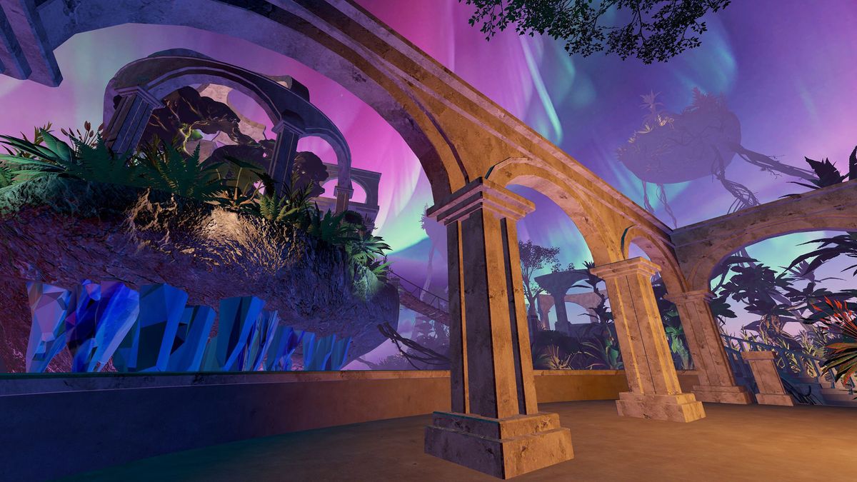 Images from Rec Room's generative AI-made Fractura room