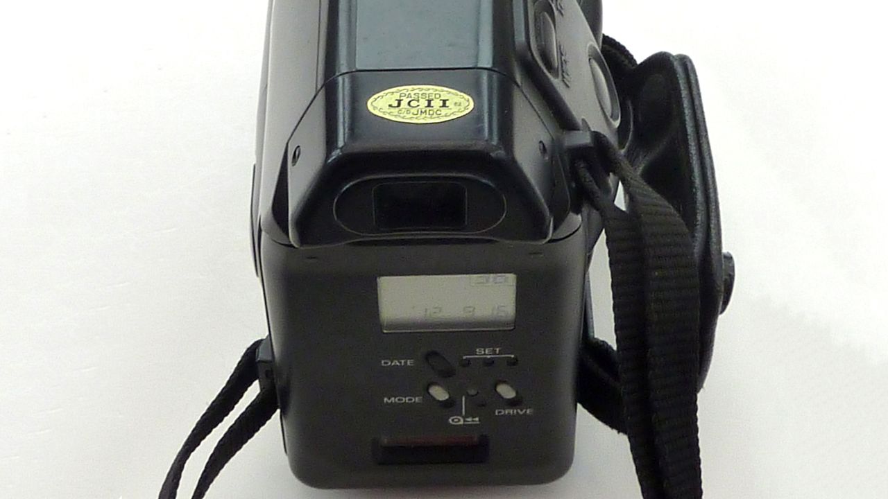 The back of the Kyocera Samurai half-frame camera
