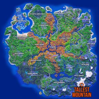 Fortnite spirit crystal at the tallest mountain location map