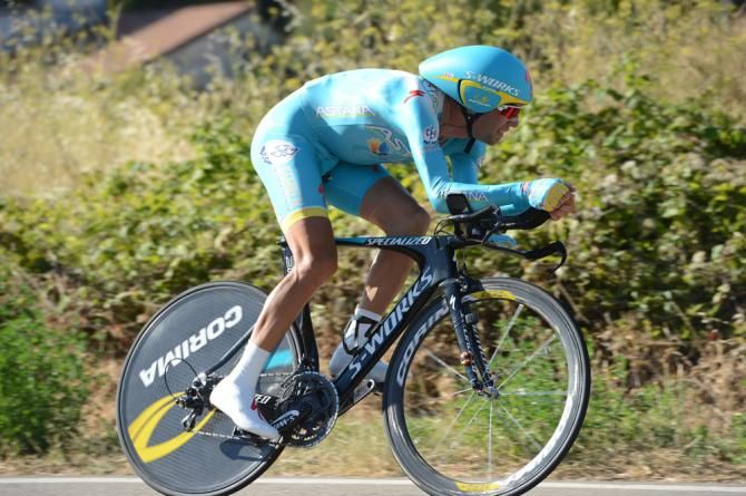 Vincenzo Nibali (Astana) finished fourth in the stage 11 time trial and moved back into the Vuelta lead