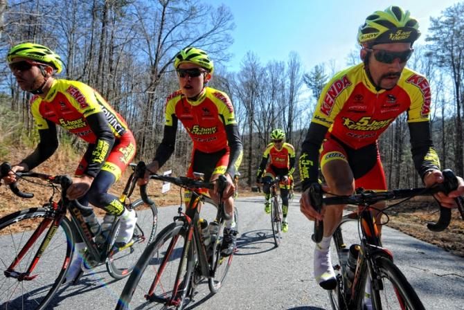 Jake Keough, Gavin Mannion and Bruno Langlois at the 5-Hour Energy/Kenda team camp