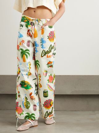 ALÉMAIS + Alan Berry Rhys Samaki printed organic cotton-twill wide-leg pants