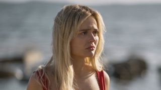 Emily Alyn Lind looking hurt as Cadence while at the beach in We Were Liars