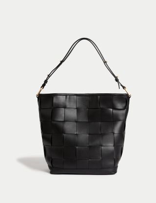 M&S Collection, Leather Woven Shoulder Bag