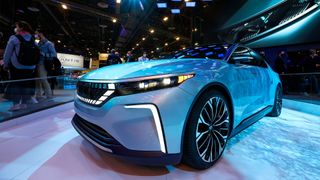  Turkey's first indigenous car TOGG is displayed at Consumers Electronics Show, CES 2022
