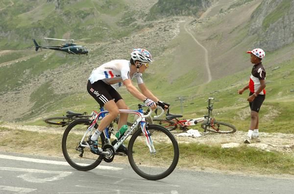 Geraint Thomas (Sky) went backwards on the Tourmalet.