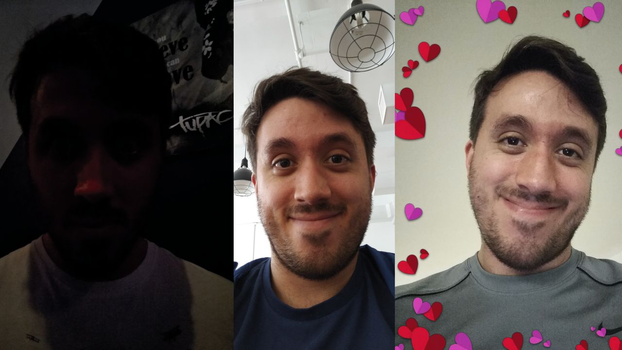 Low-light selfies didn't fare too well, but give it a little light and they work nicely