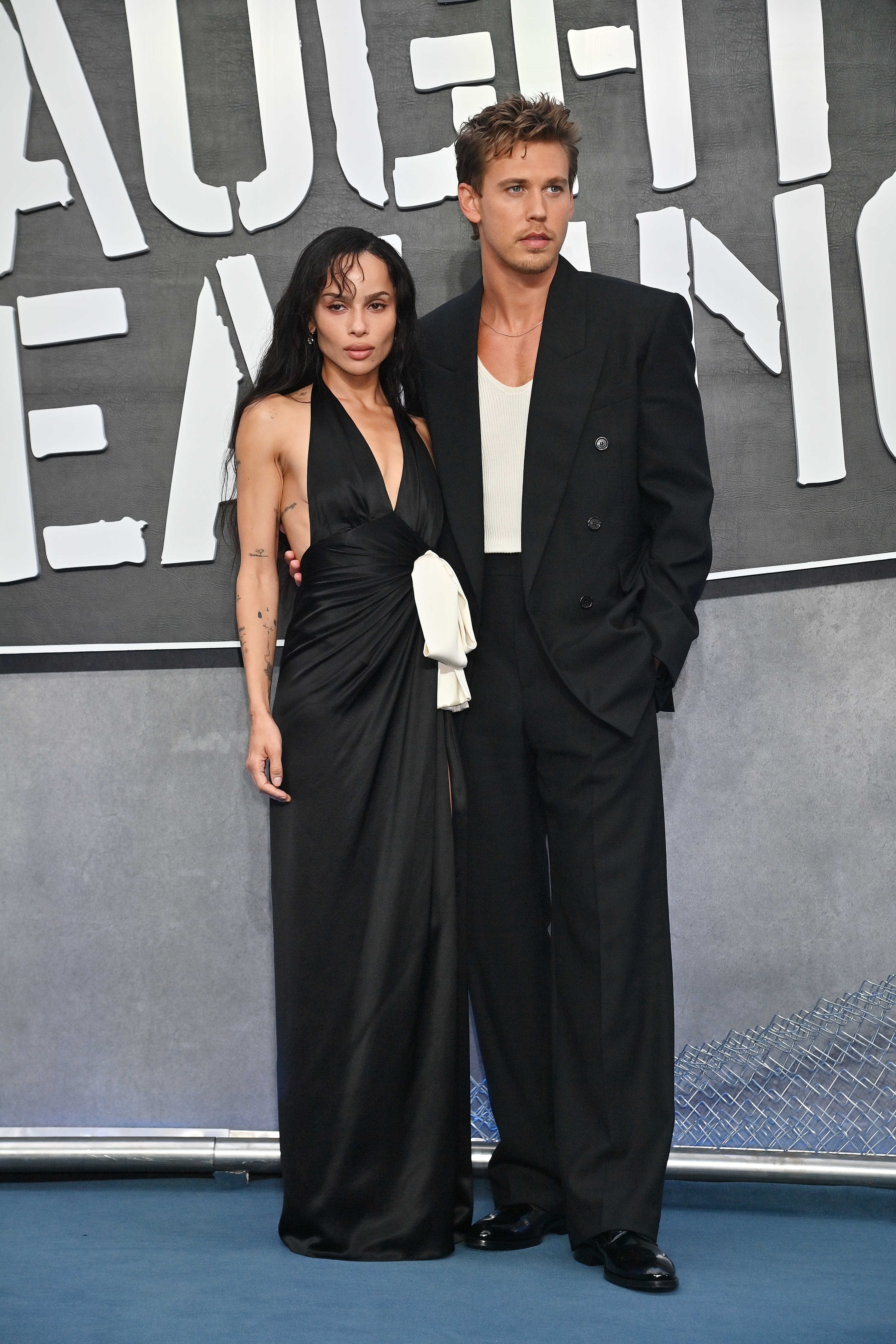 Zoë Kravitz attended the 'Caught Stealing' with Austin Butler—both stars wore custom Saint Laurent