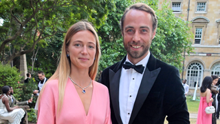 Alizee Thevenet and James Middleton attend the Bulgari gala dinner to celebrate the Queen's Platinum Jubilee and unveil the 'Jubilee Emerald Garden' high jewellery set at Westminster Abbey on July 1, 2022 in London, England