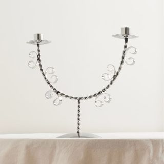 Sophie Lou Jacobsen Twist Nickel-Plated Candleholder