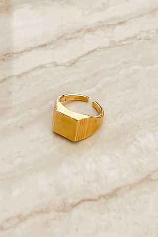gold boxy ring