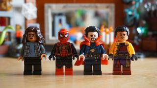 Lego Marvel Spider-Man at the Sanctum Workshop_minifigures (from left to right: MJ, Spider-Man, Doctor Strange, Wong).