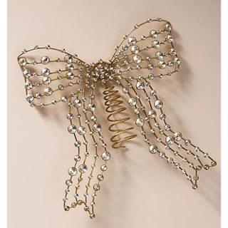 Jeweled Metal Bow Tree Topper