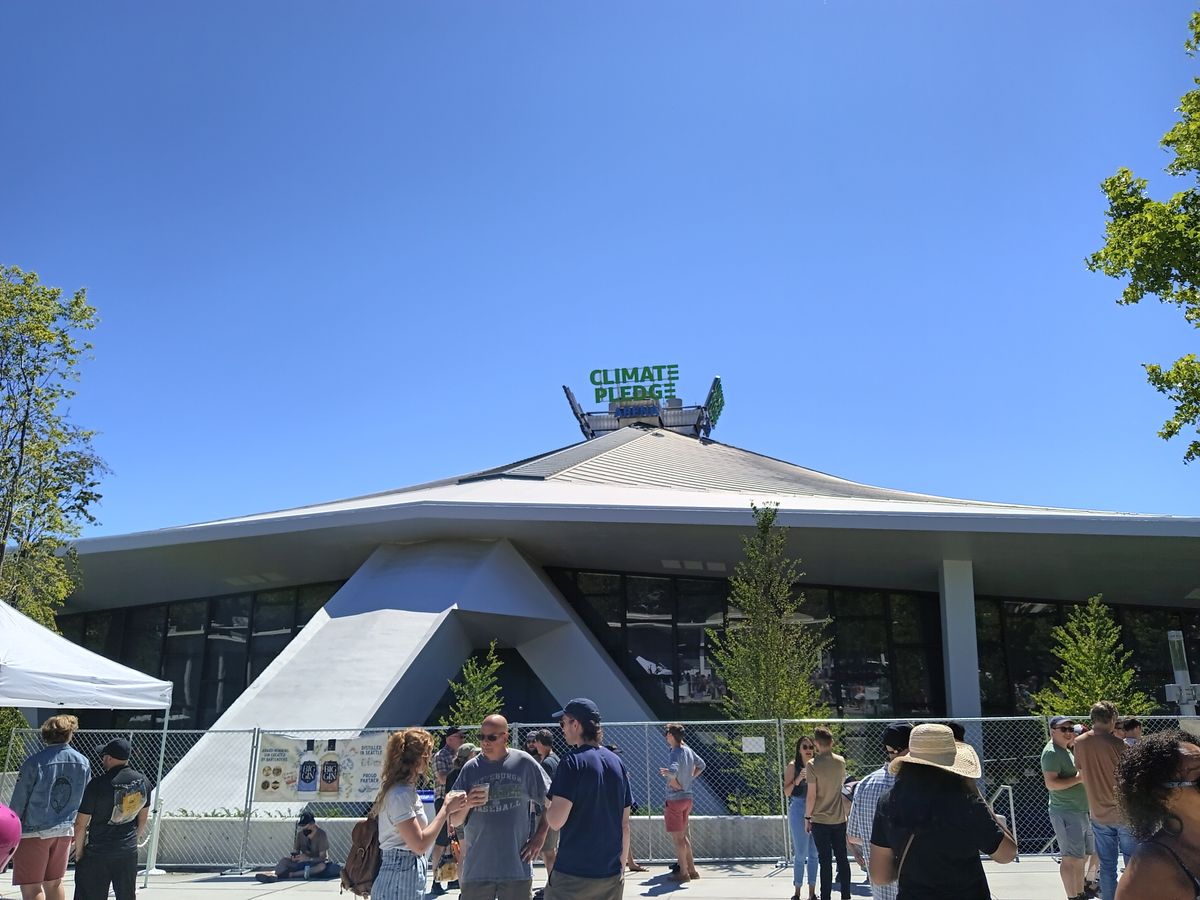 The roof of the Seattle Climate Pledge Arena