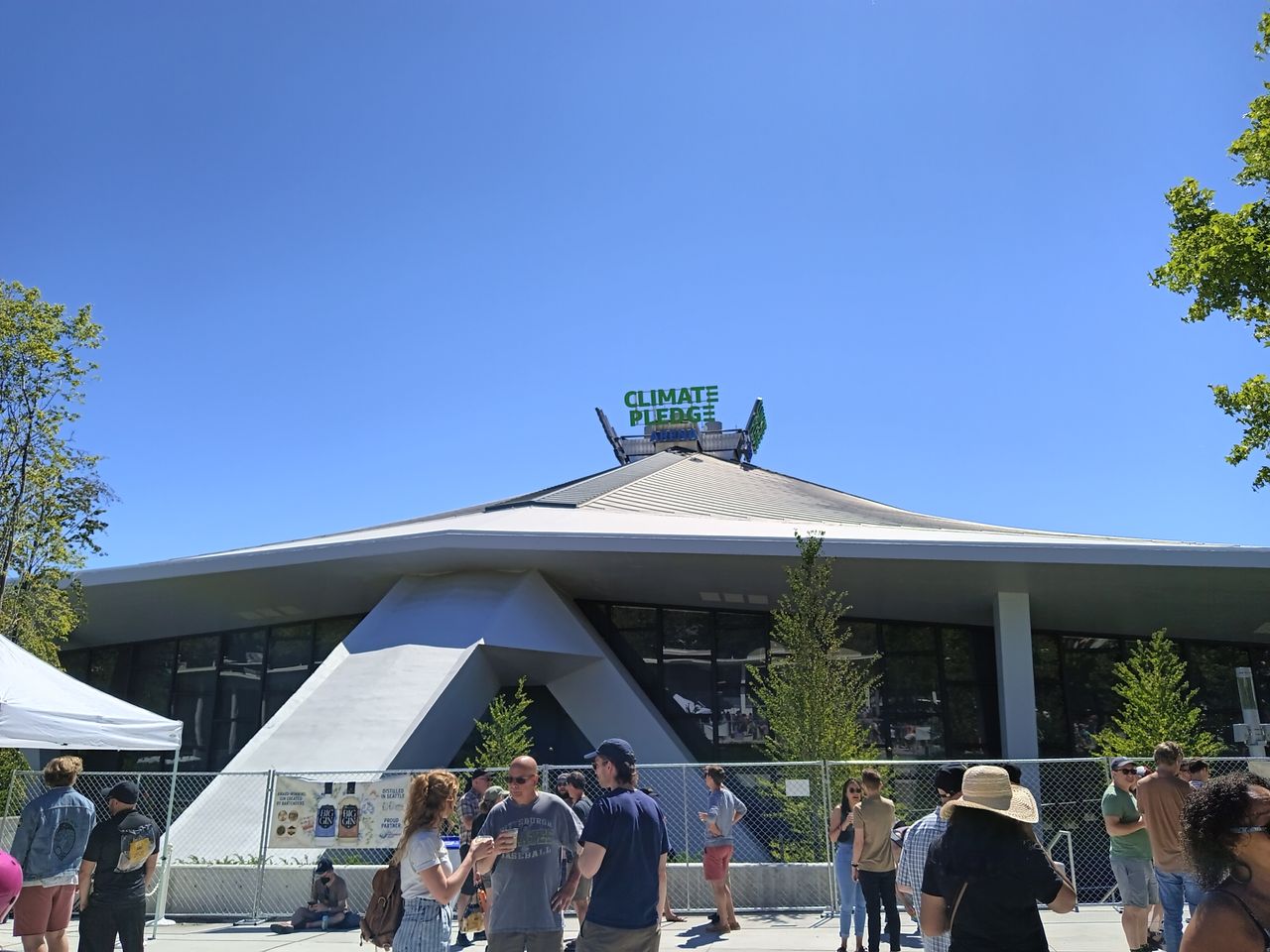 The roof of the Seattle Climate Pledge Arena