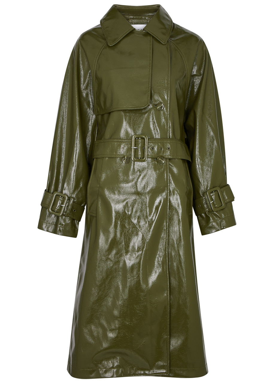 Winona Patent Faux Leather Trench Coat