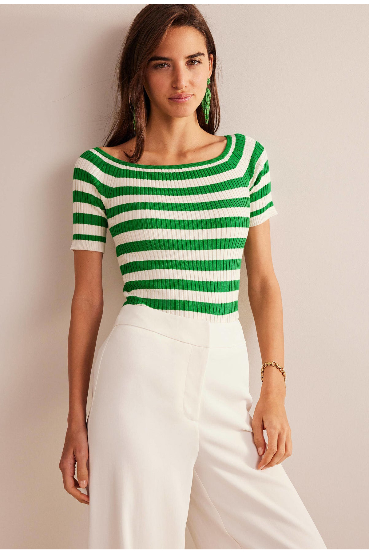 Boden Off Shoulder Rib Top