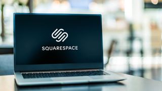 Squarespace logo on a laptop display