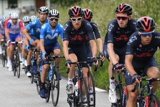 Team Ineos Geraint Thomas of Great Britain rides in the pack during the seventh stage of the 73rd edition of the Criterium du Dauphine cycling race a 171km between SaintMartinLeVinoux and La Plagne on June 5 2021 Photo by Alain JOCARD AFP Photo by ALAIN JOCARDAFP via Getty Images