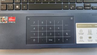 Asus Vivobook S 14 Flip numeric pad on trackpad