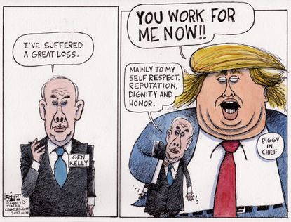 Political cartoon U.S. Trump John Kelly