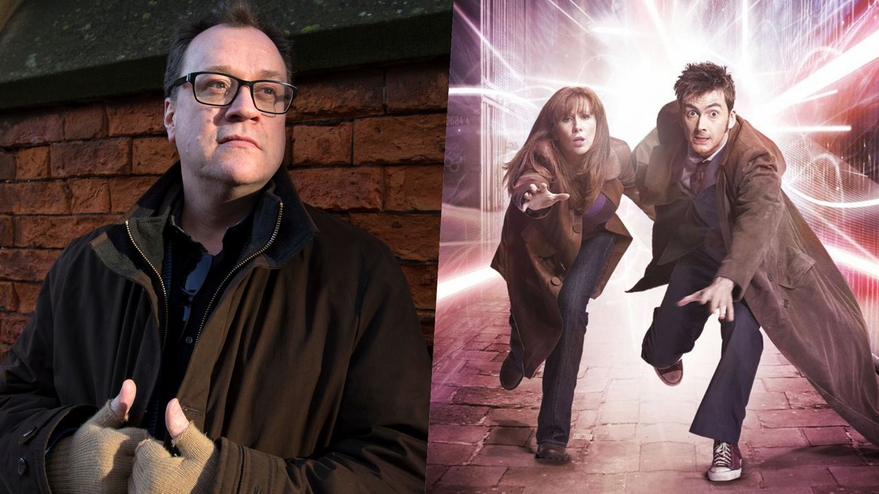 Russell T Davies and David Tennant and Catherine Tate as The Doctor and Donna Noble in Doctor Who