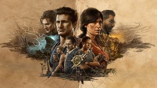 Uncharted: Legacy of Thieves Collection lead artwork with Nathan Drake, Chloe Frazer, Sam Drake, Nadine, Elena, Sully, Rafe and Asav