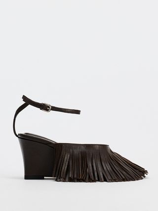 Leather Wedges With Fringing