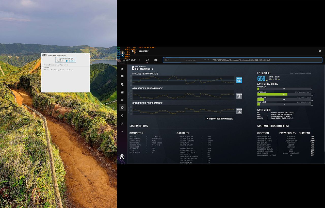 Rainbow Six Siege Intel Application Optimization Comparison